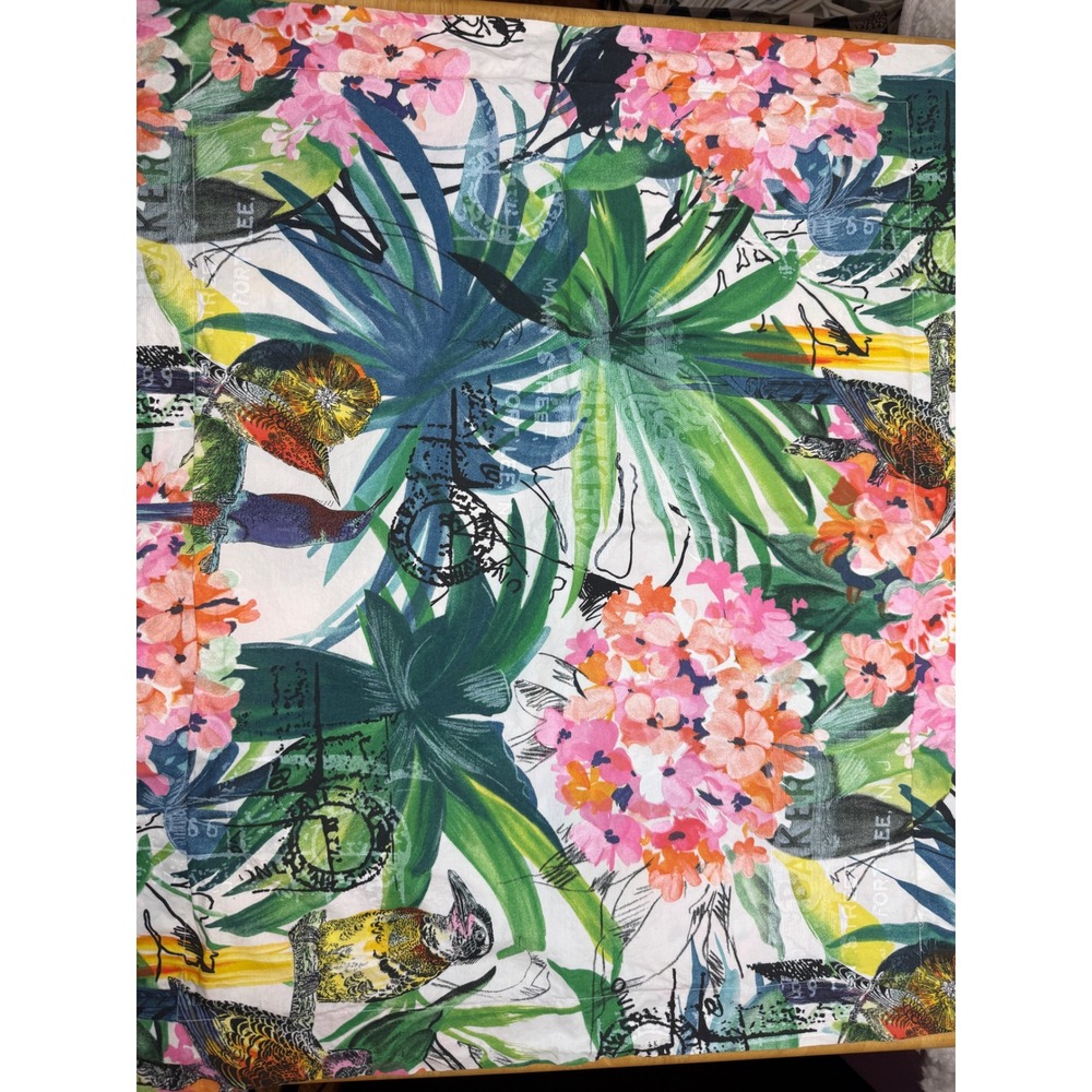 Potteryโ Barn Tropical Bird Floral Organic Cotton Euro Pillow Sham Multicolor